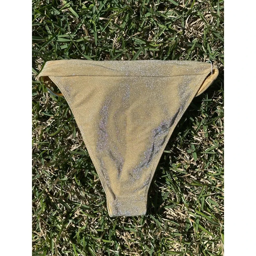 MONDAY SWIMWEAR NWT Antigua‎ Bottom -  Gold Shimmer - Large **Discontinued**